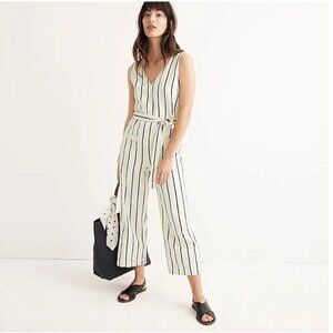Madewell Navy & Ivory Striped Pull-On Jumpsuit